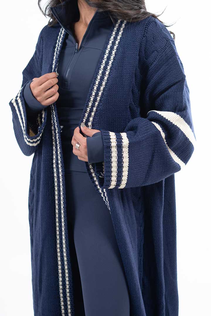 Picture of  Long Knitted Cardigan - Dark Blue