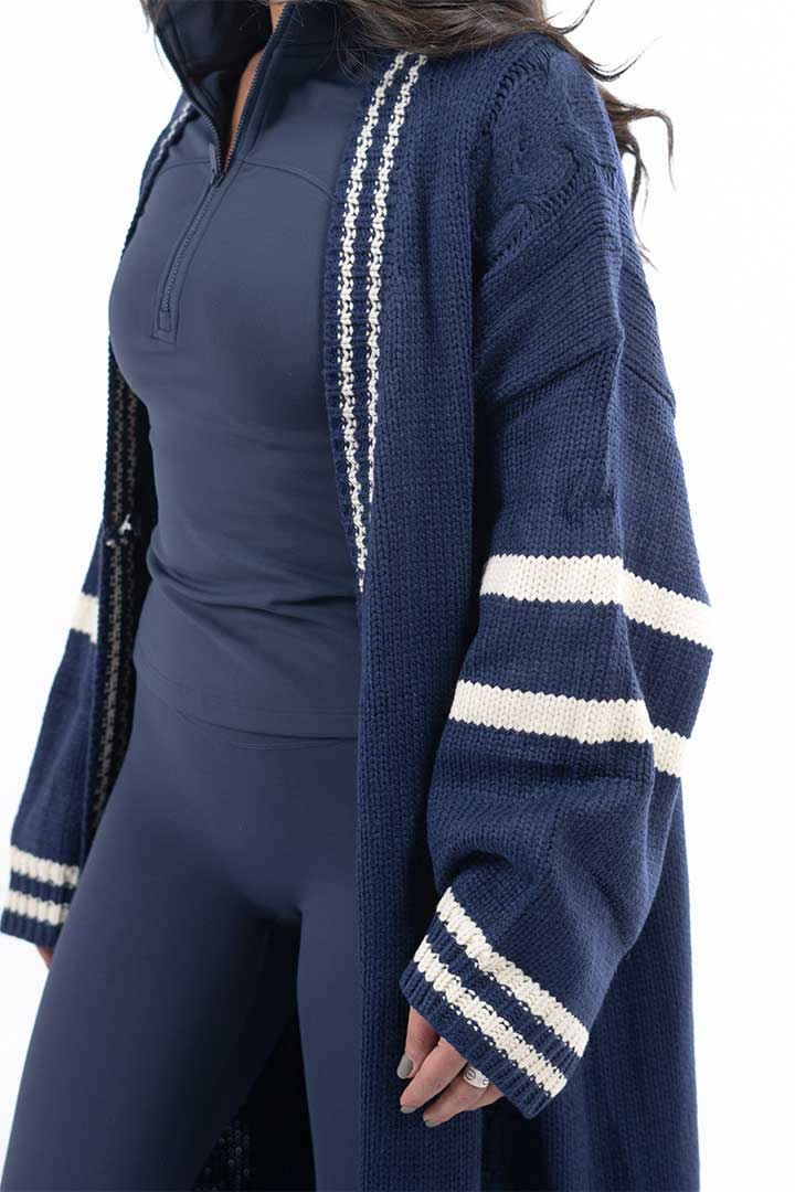 Picture of  Long Knitted Cardigan - Dark Blue