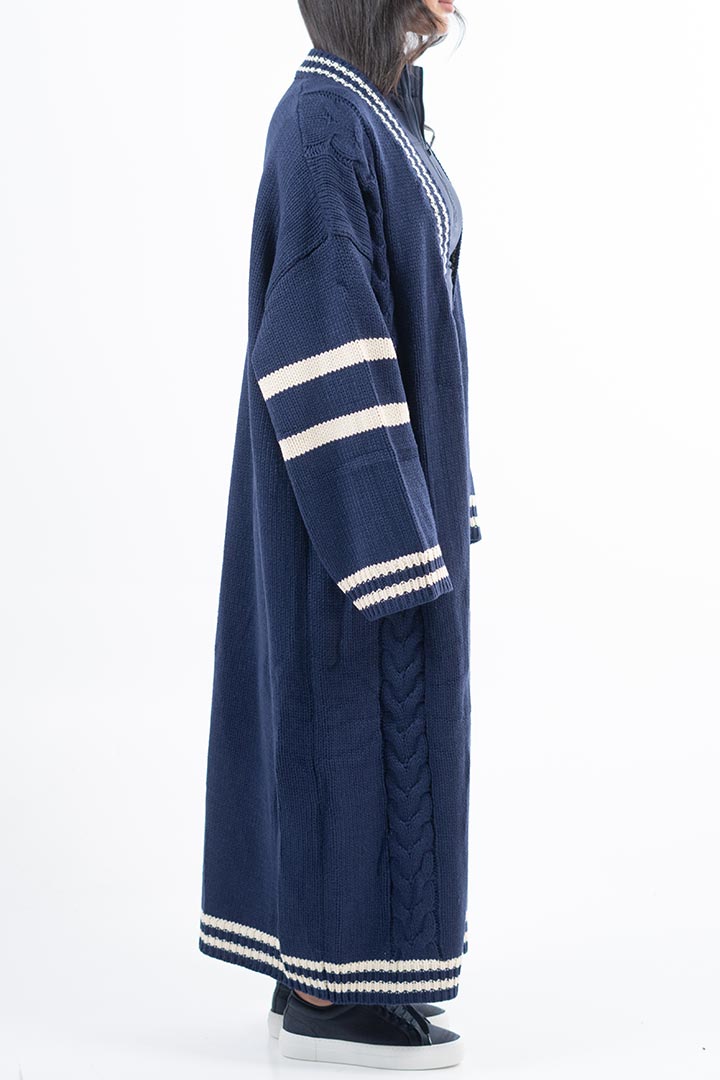 Picture of  Long Knitted Cardigan - Dark Blue