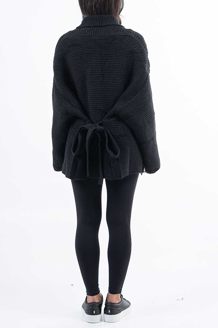 Picture of Short Belted Cardigan - Black