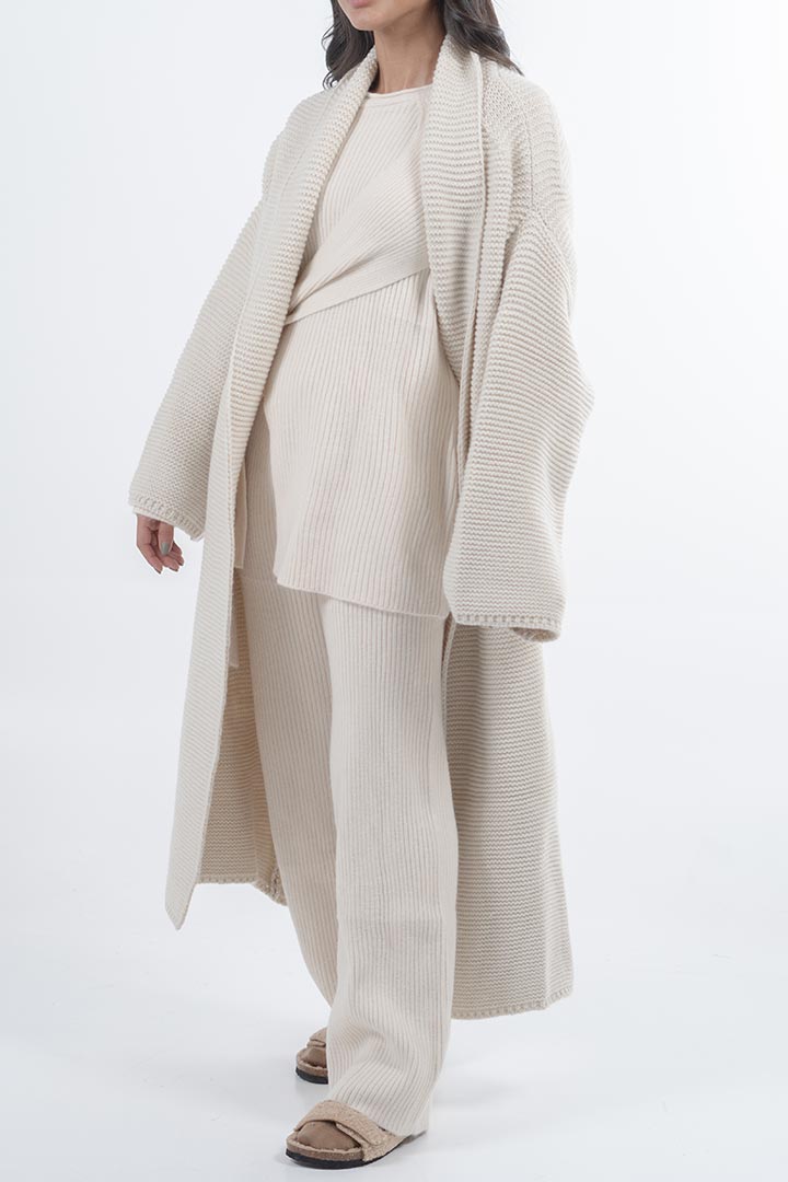 Picture of Long Belted Cardigan - Beige