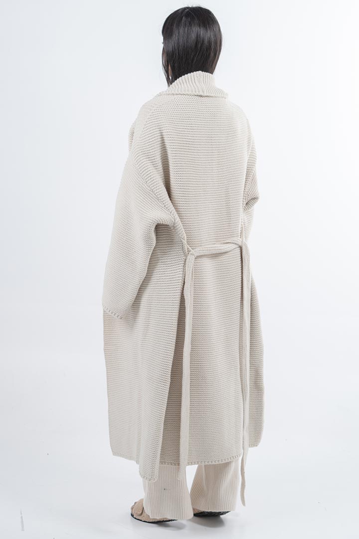 Picture of Long Belted Cardigan - Beige