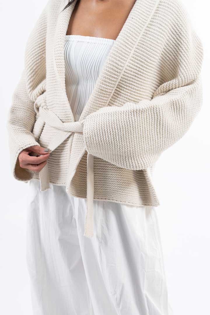 Picture of Short Belted Cardigan - Apricot