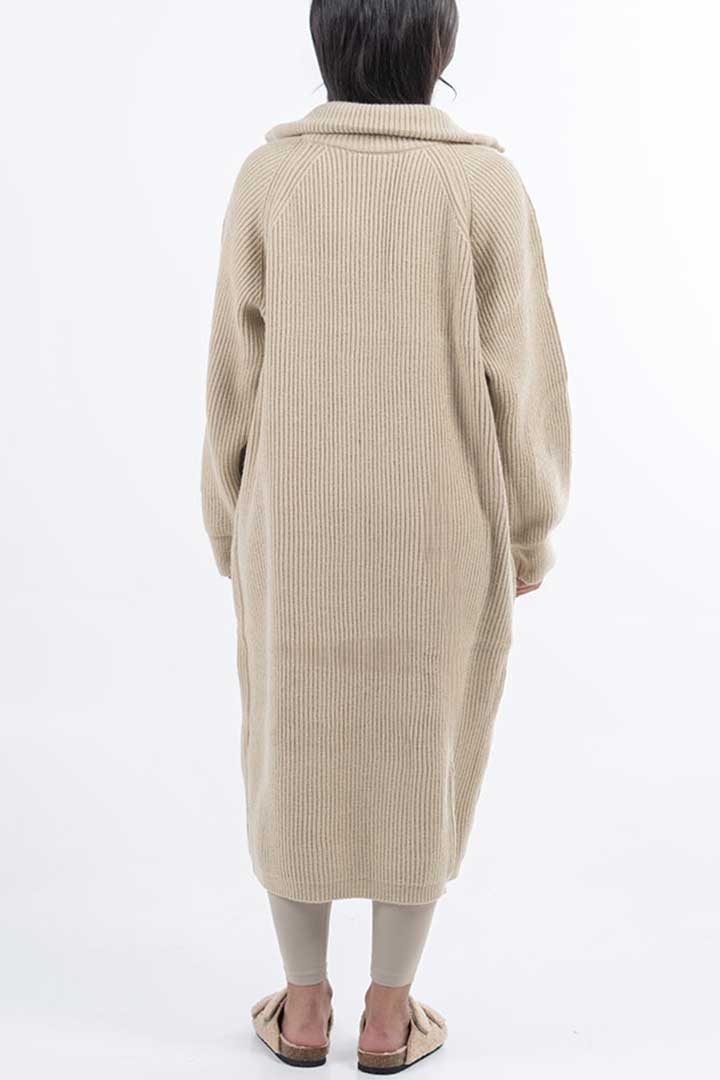 Picture of Long zip up Cardigan - Beige