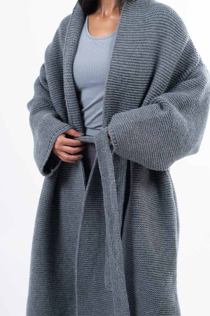 Picture of Long Belted Cardigan - Grey