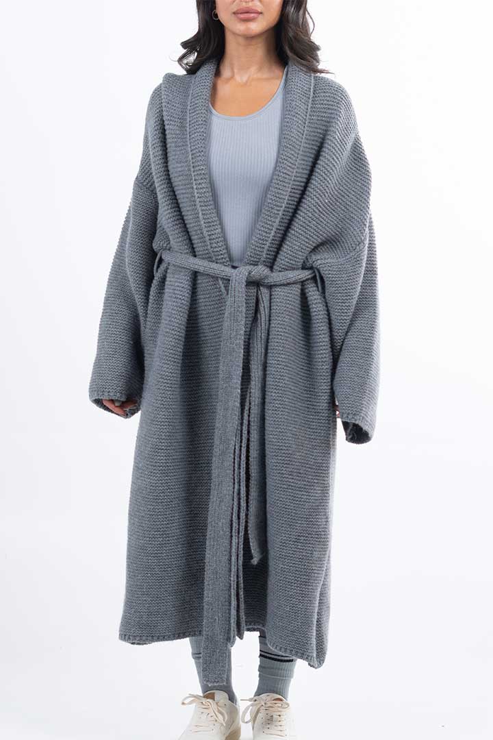 Picture of Long Belted Cardigan - Grey