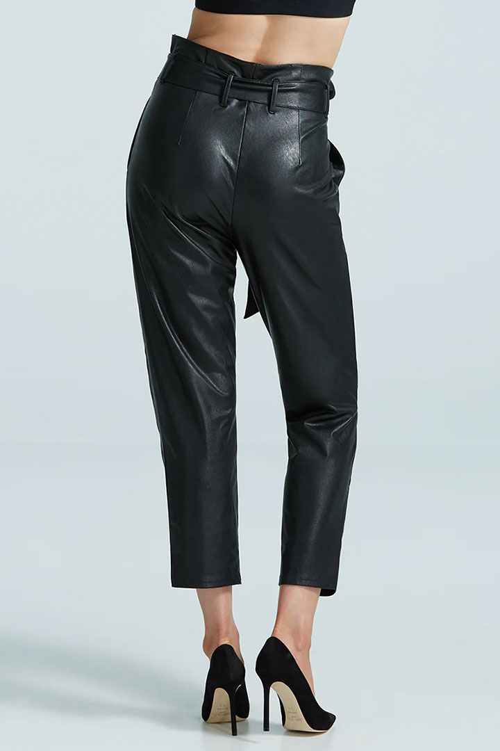 Picture of Faux Leather Paper Bag Pant - Black