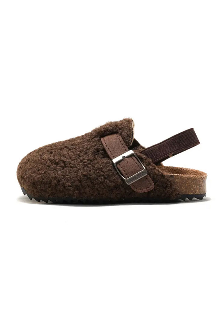 Picture of Kids Teddy Mules - Brown