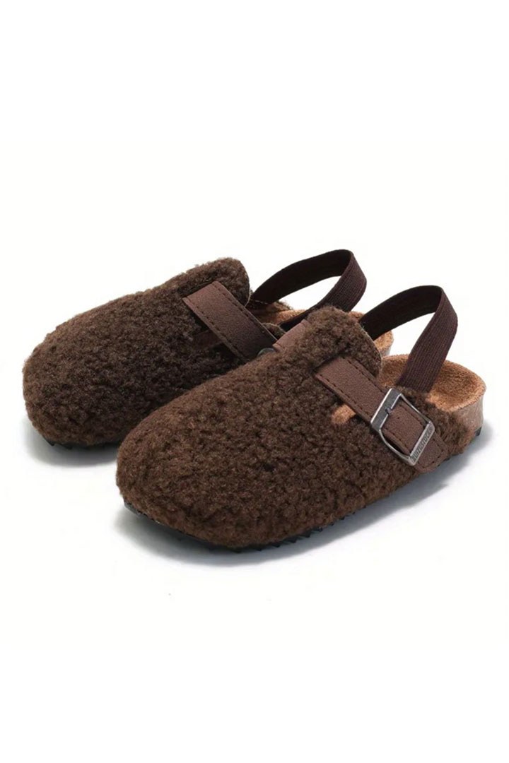 Picture of Kids Teddy Mules - Brown