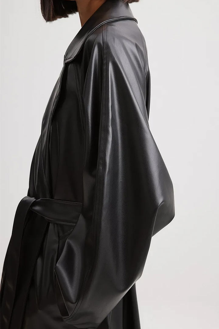 Picture of Oversized PU Trench Coat 