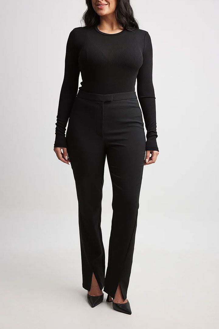 Picture of Front Slit Suit Pants-Black