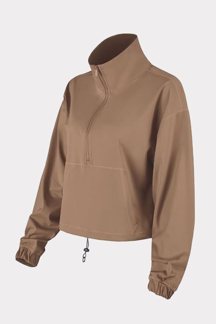 Picture of Quarter Zip Active Pullover -Sahara Rock