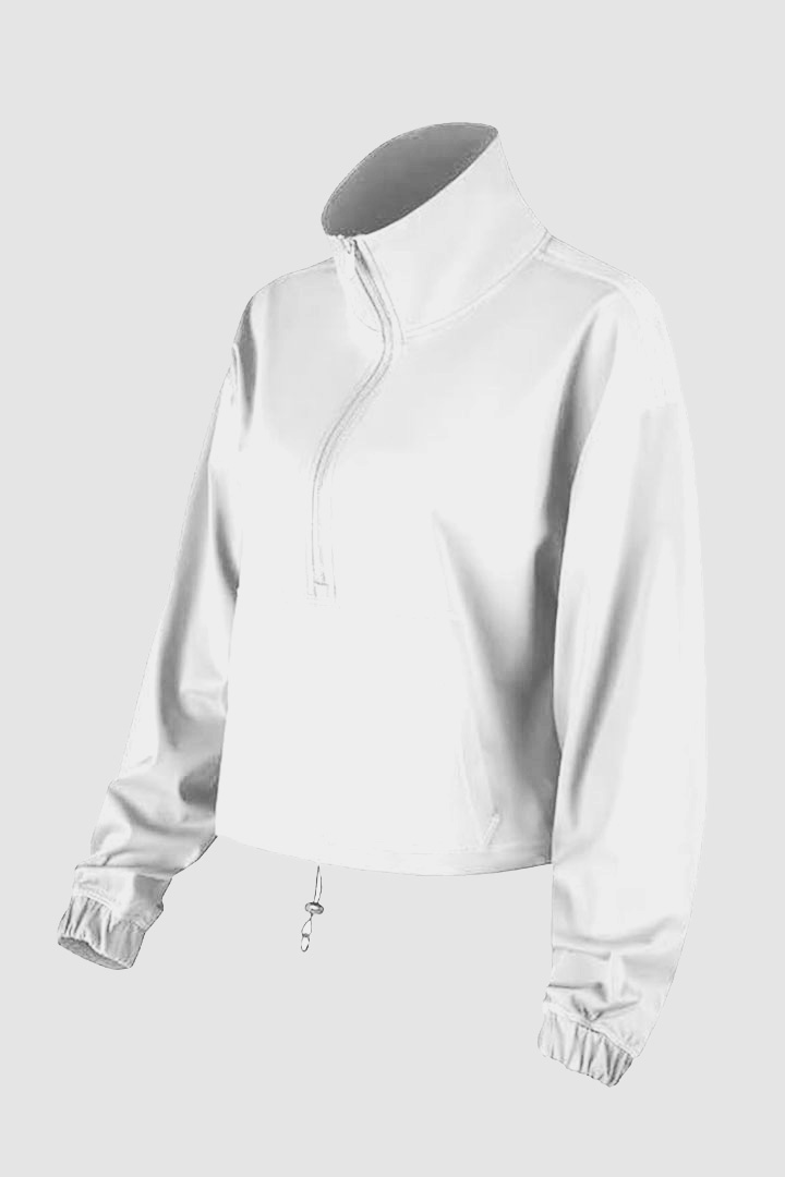 Picture of Quarter Zip Active Pullover-White 