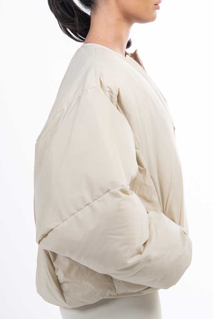 Picture of Cropped Puffer Jacket-Beige