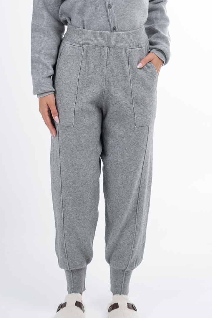 Picture of High Waist Draw String Pants-Grey