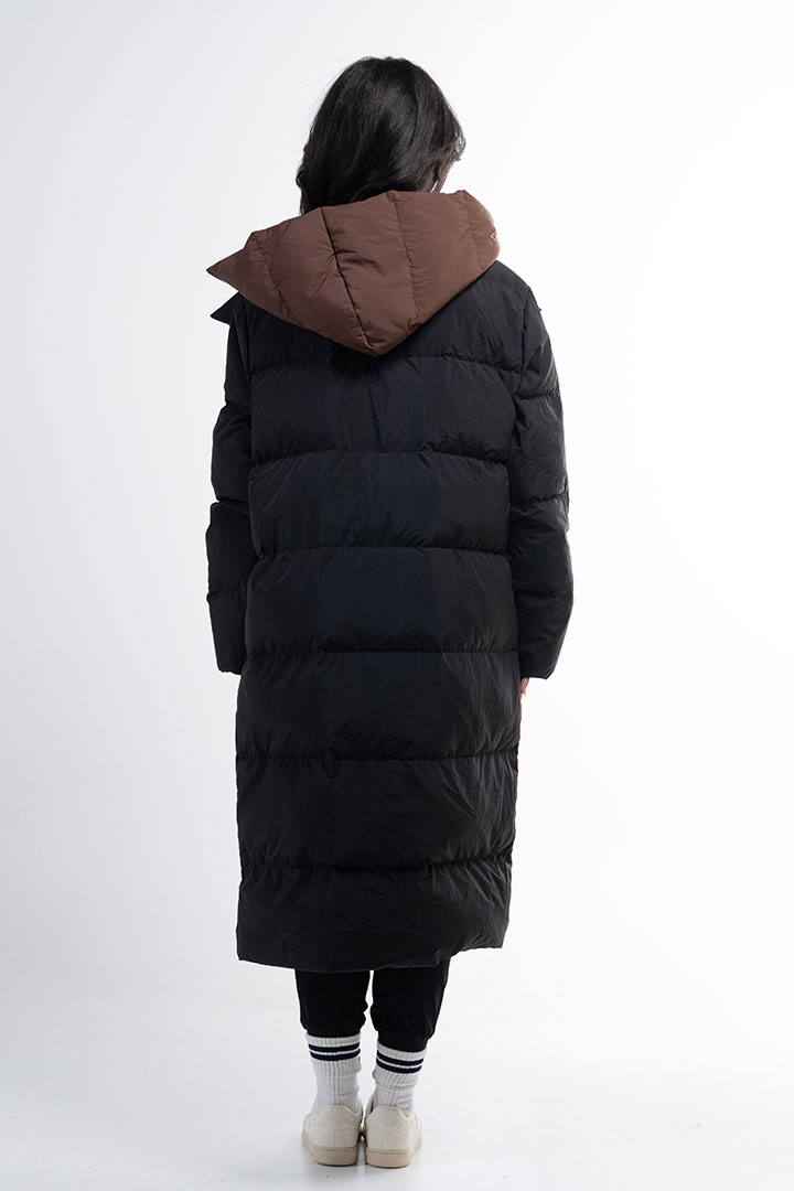 Picture of Double Layered Midi Puffer-Black