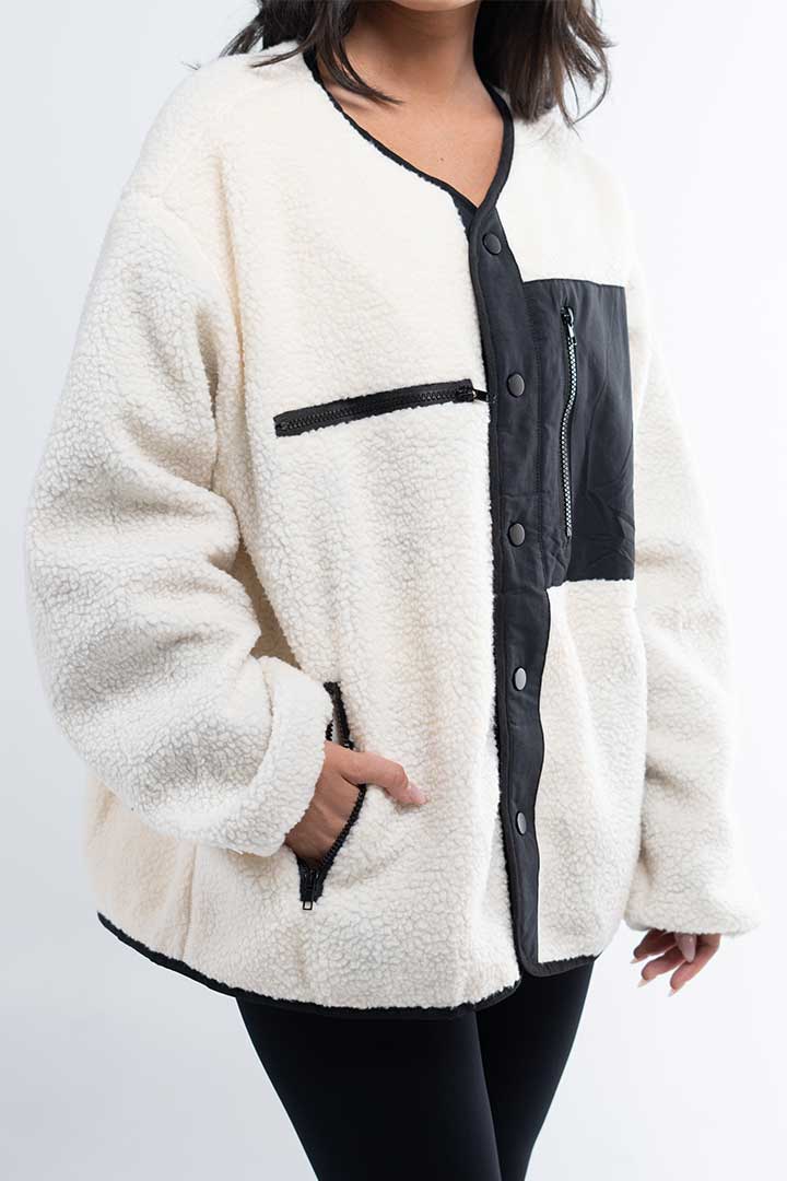 Picture of Fleece Jacket-Beige