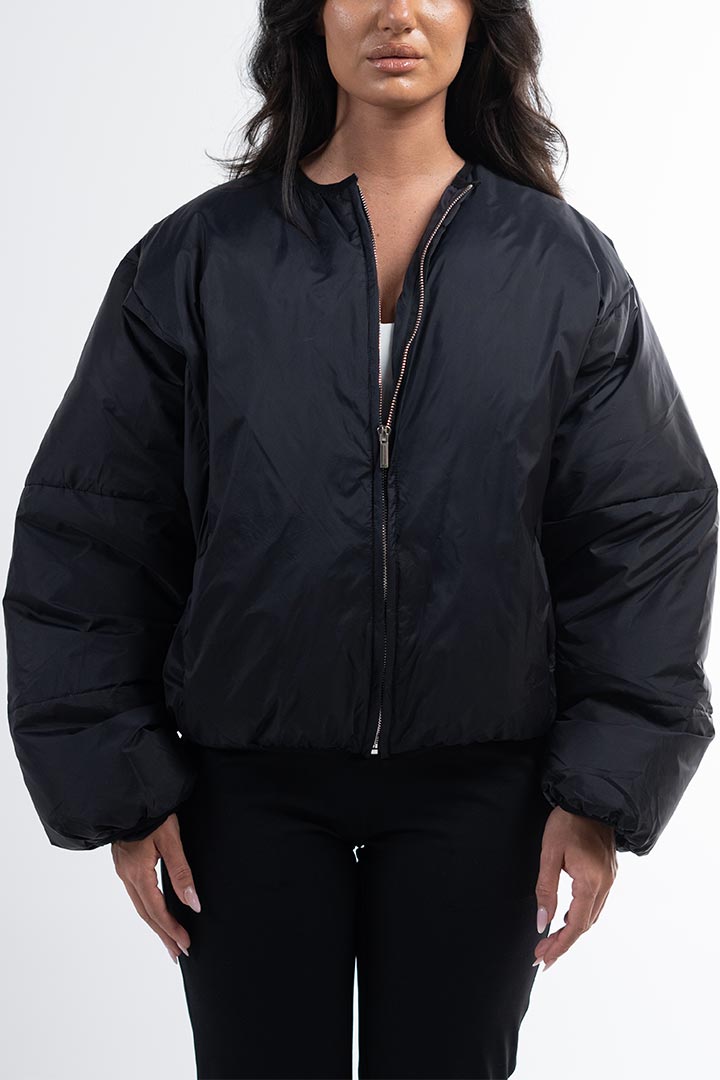 Picture of Cropped Puffer Jacket-Black