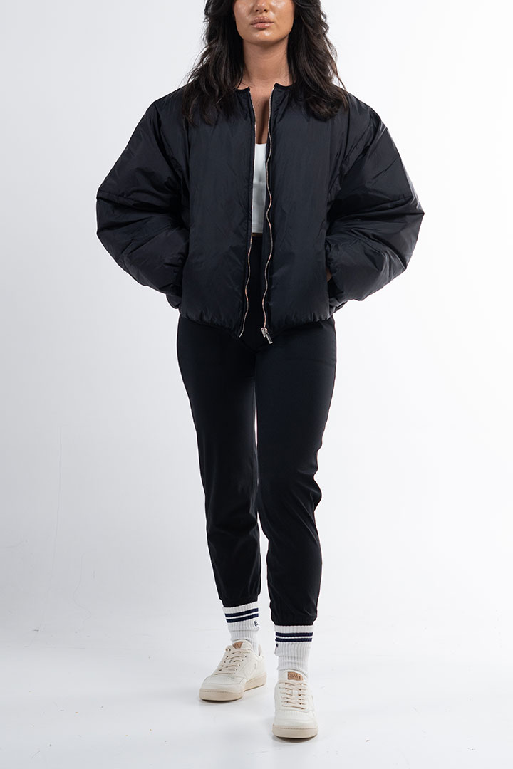 Picture of Cropped Puffer Jacket-Black