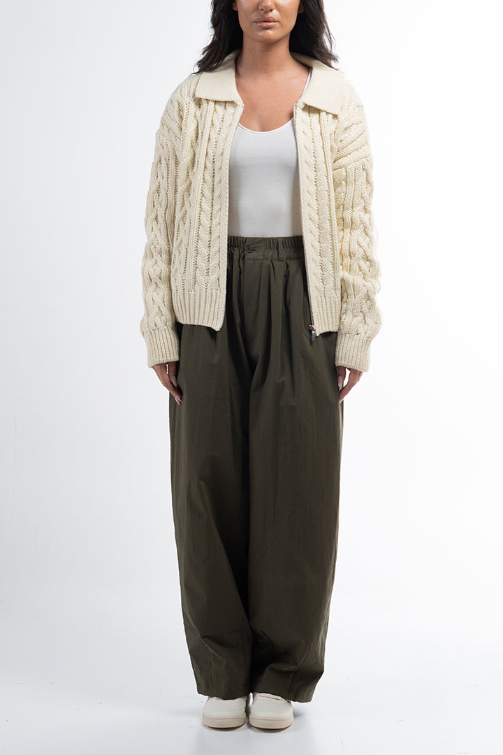 Picture of Knitted Zip up Jacket-Beige