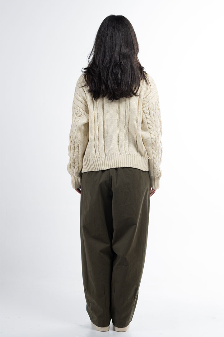 Picture of Knitted Zip up Jacket-Beige