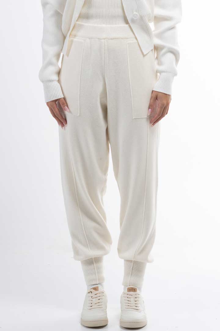 Picture of High Waist Draw String Pants-Creme