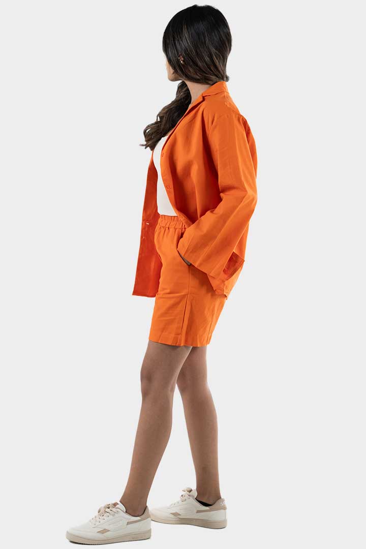 Picture of Linen Two Piece Set-Orange