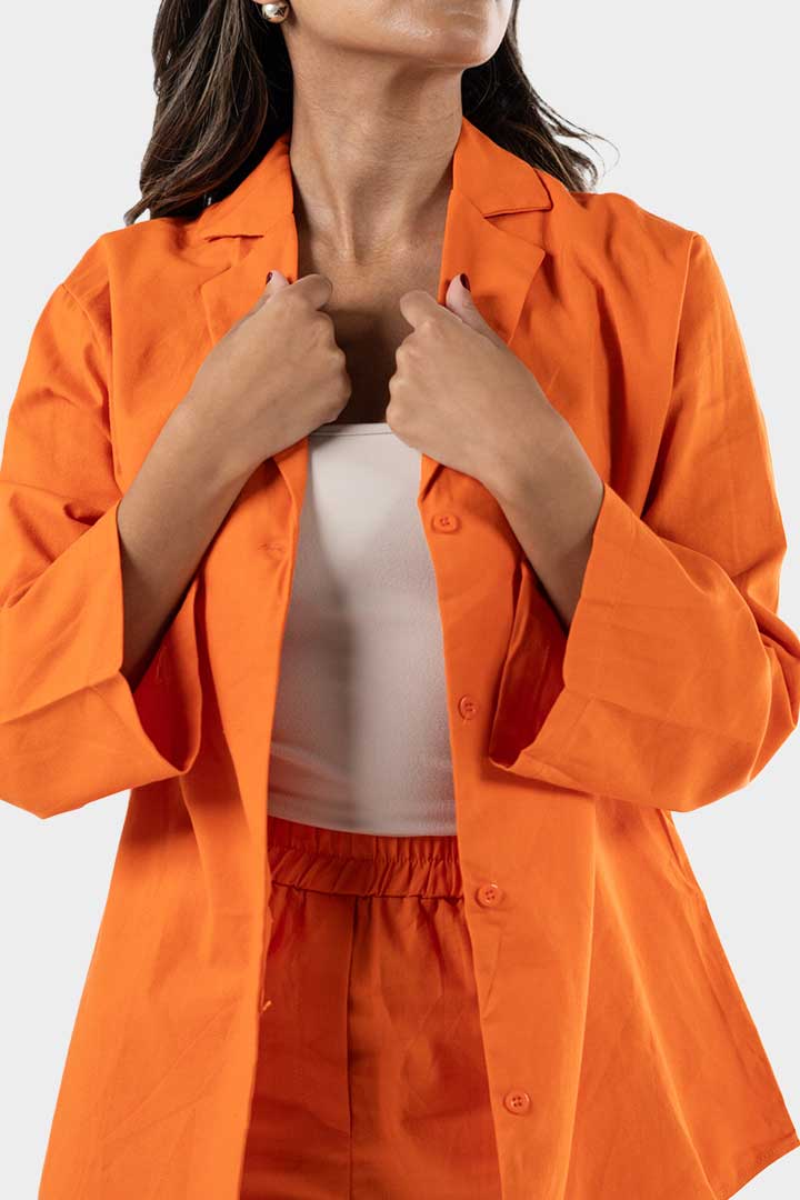 Picture of Linen Two Piece Set-Orange