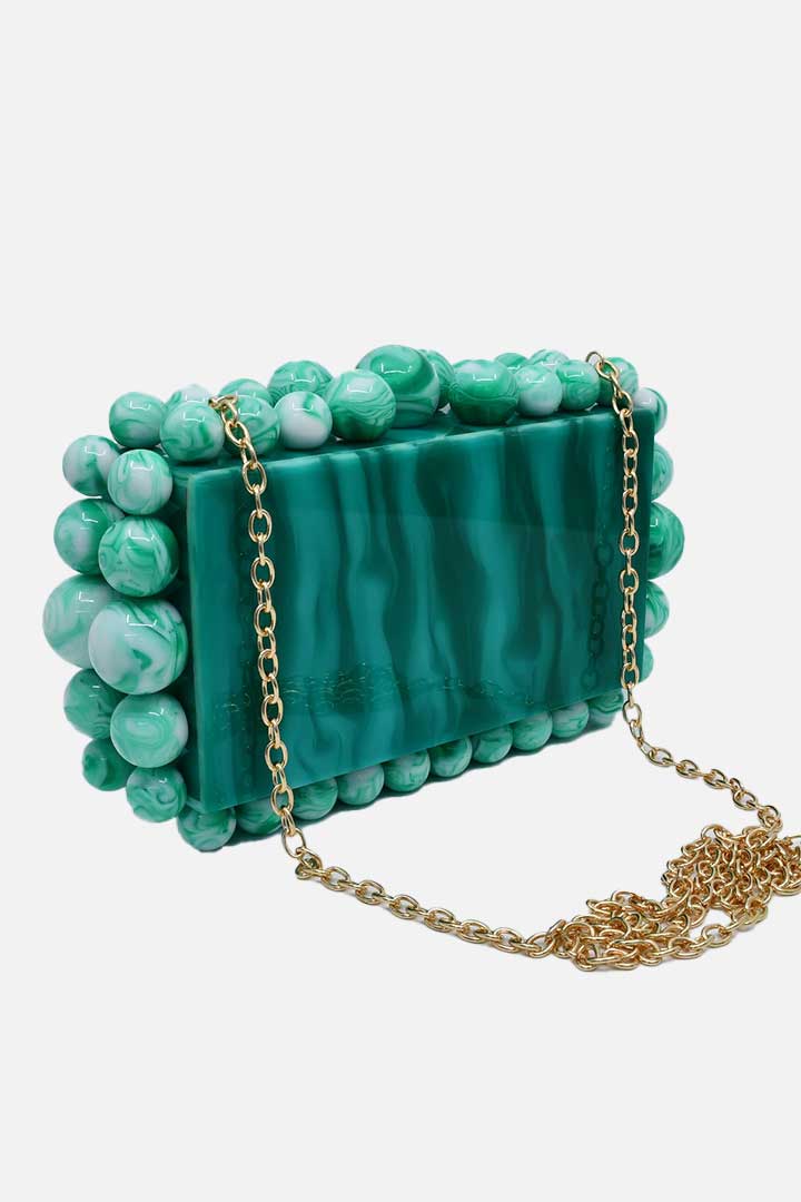 Picture of Marble Clutch Bag-Green