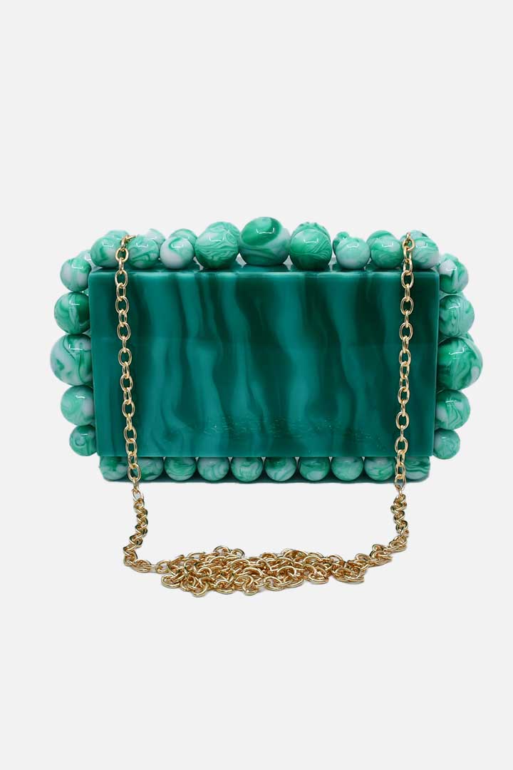 Picture of Marble Clutch Bag-Green