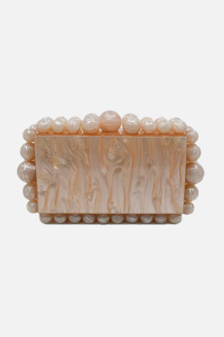 Picture of Marble Clutch Bag-Beige