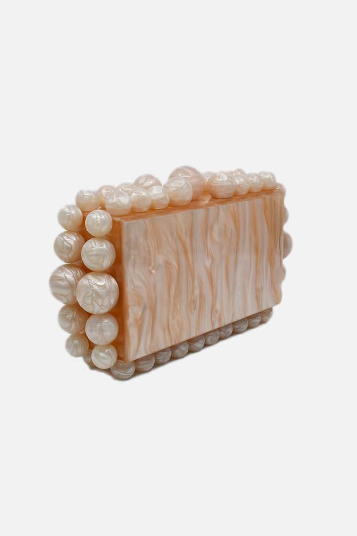 Picture of Marble Clutch Bag-Beige