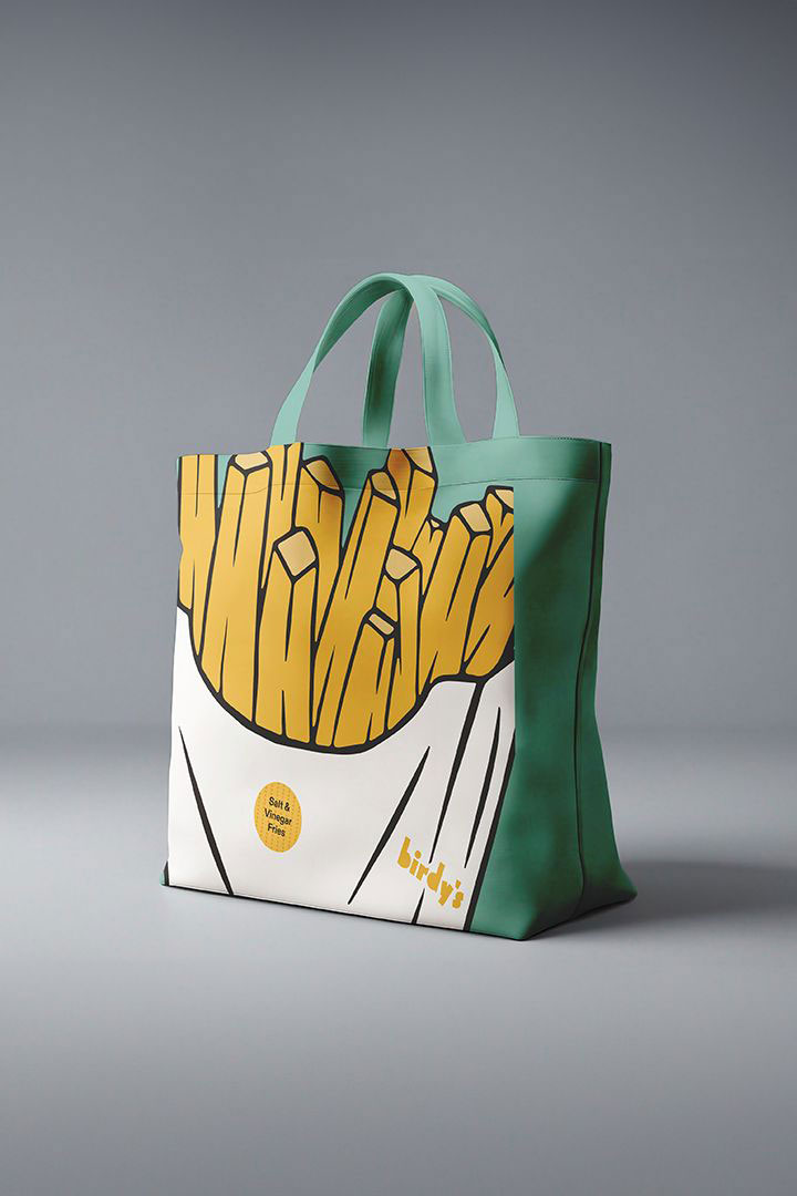 Picture of Birdy’s Salt & Vinegar Fries Tote Bag-Teal