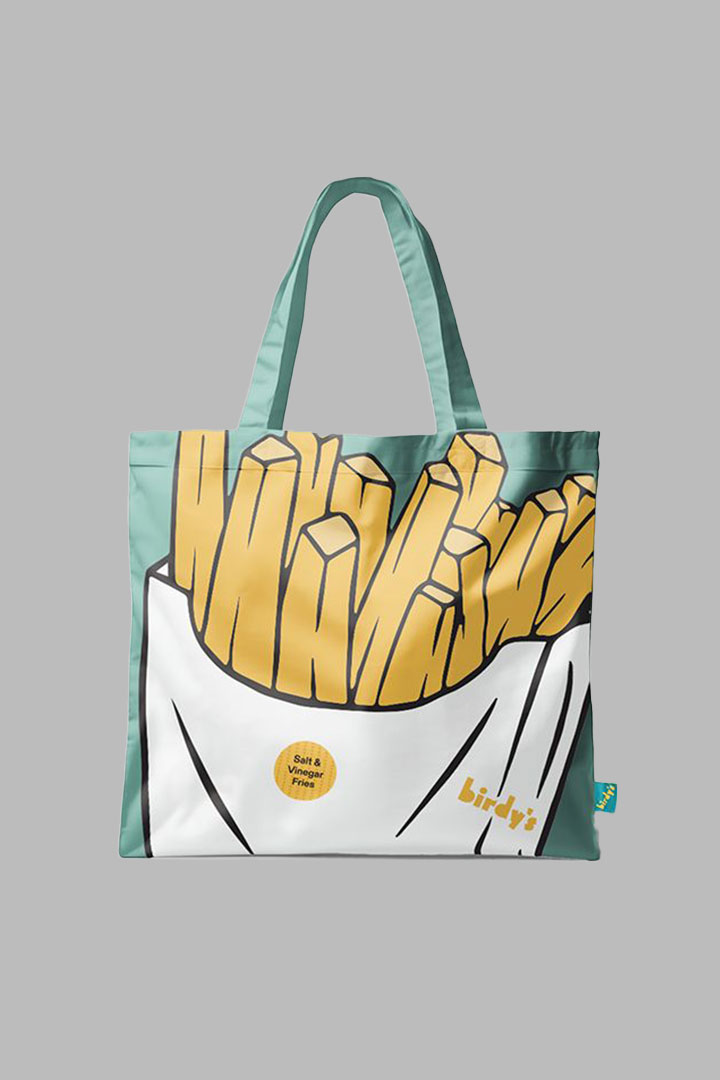 Picture of Birdy’s Salt & Vinegar Fries Tote Bag-Teal