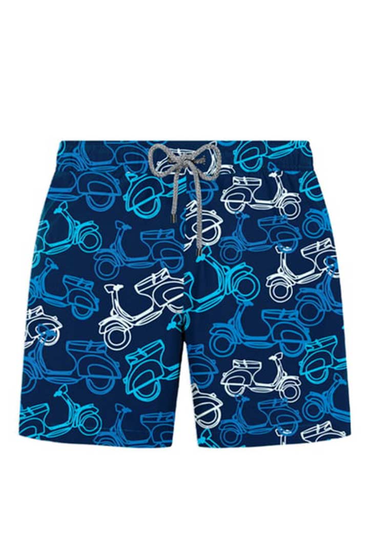 Picture of John Frank All Over Printed Swimshorts - Scooter Navy