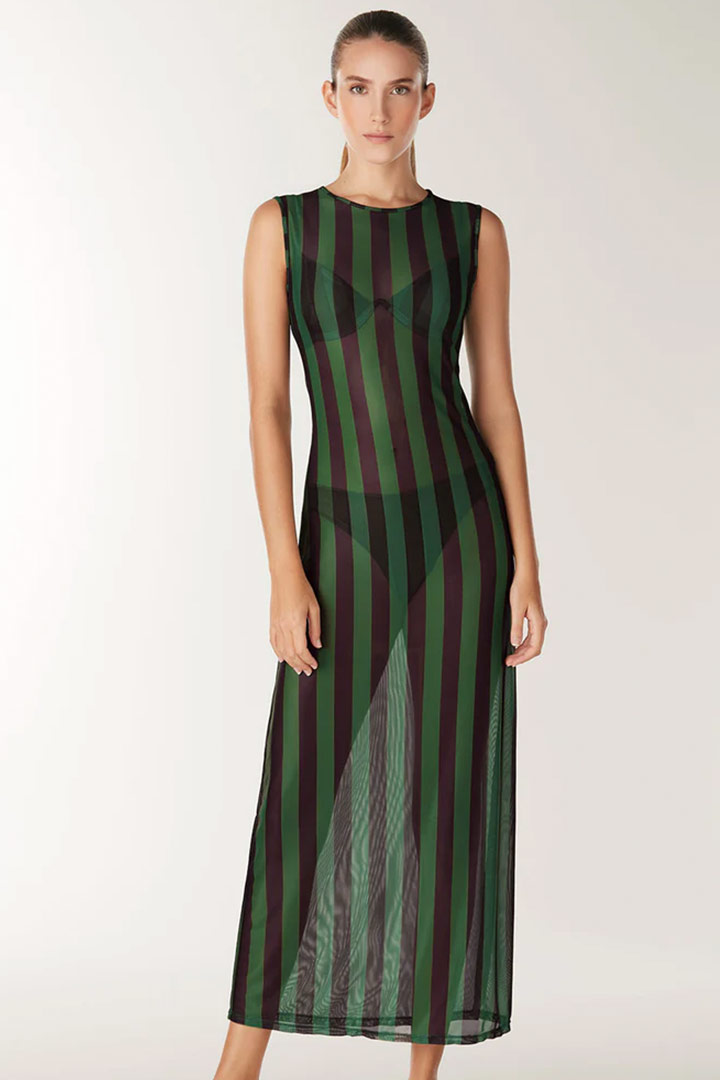 Picture of Maya Long Dress - Olive Coast