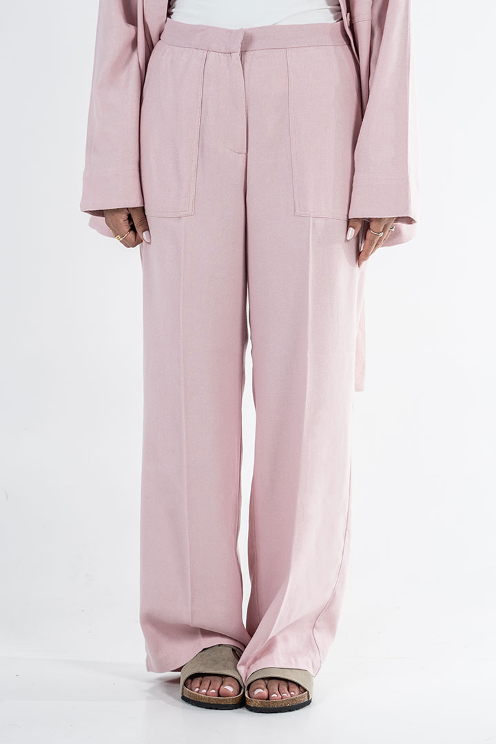 Picture of Blissful Linen Blend Trousers - Pink