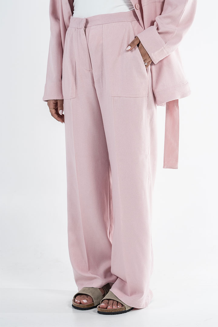 Picture of Blissful Linen Blend Trousers - Pink