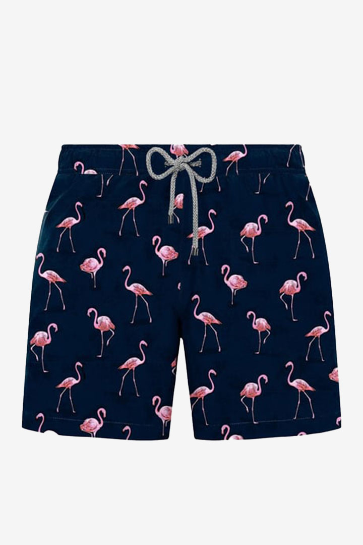 Picture of John Frank All Over Printed Swimshorts-Flamingo Navy