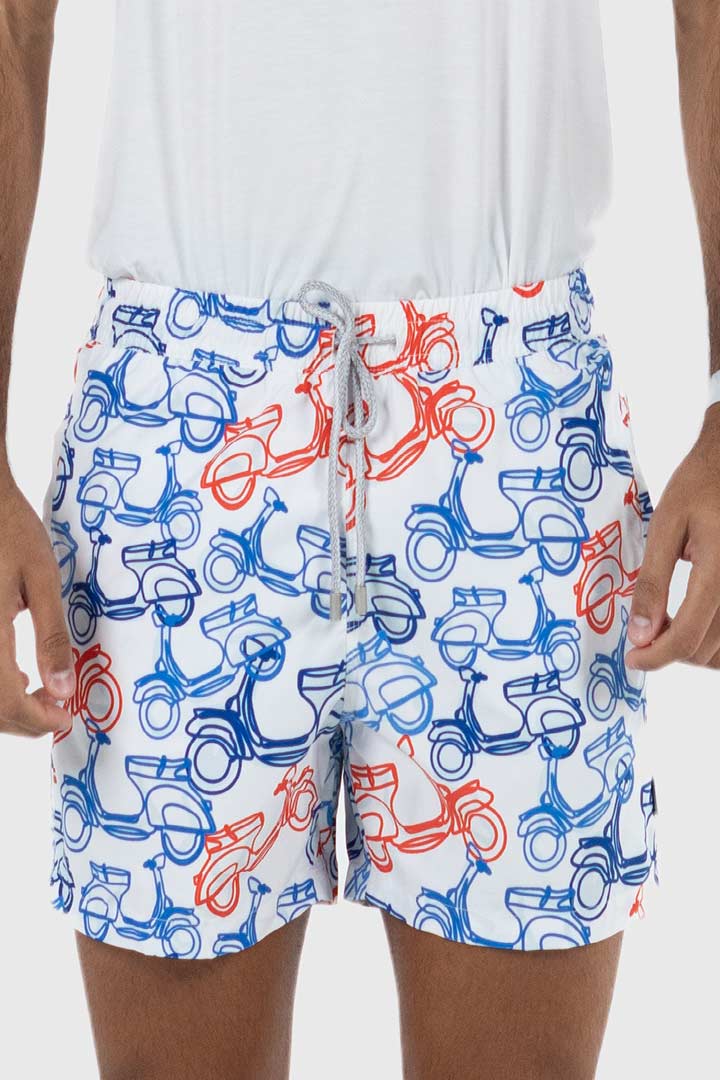 Picture of John Frank All Over Printed Swimshorts - Scooter White