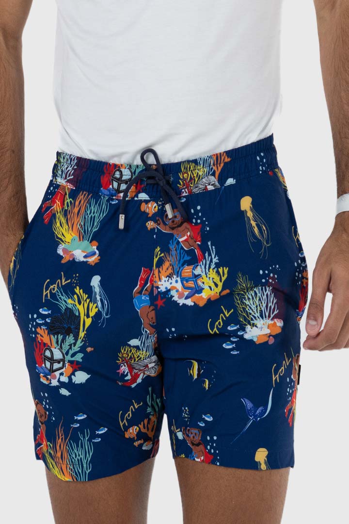 Picture of John Frank Gts  All Over Printed Swimshorts - Reefs