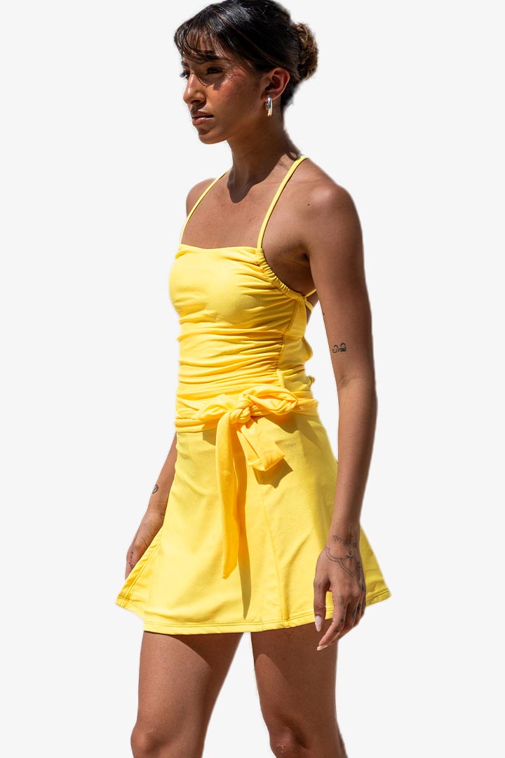 Picture of Myra Double Lined  Skort -Shimmery Yellow