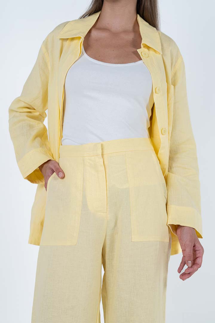 Picture of 100% Linen Top - Butter Yellow