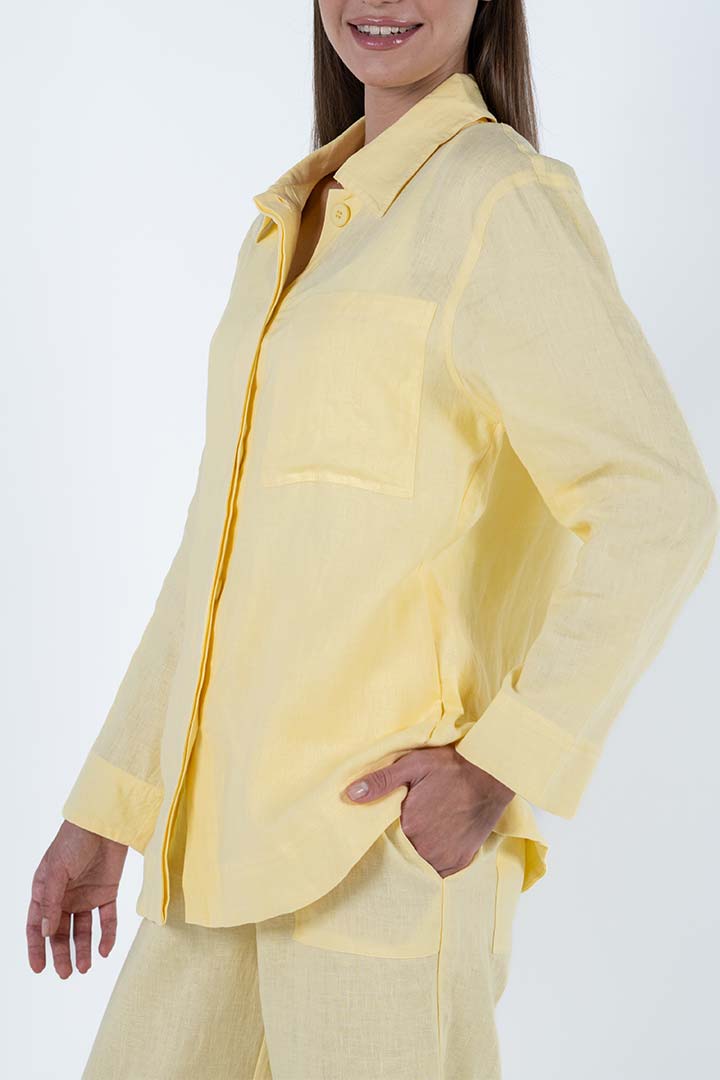 Picture of 100% Linen Top - Butter Yellow