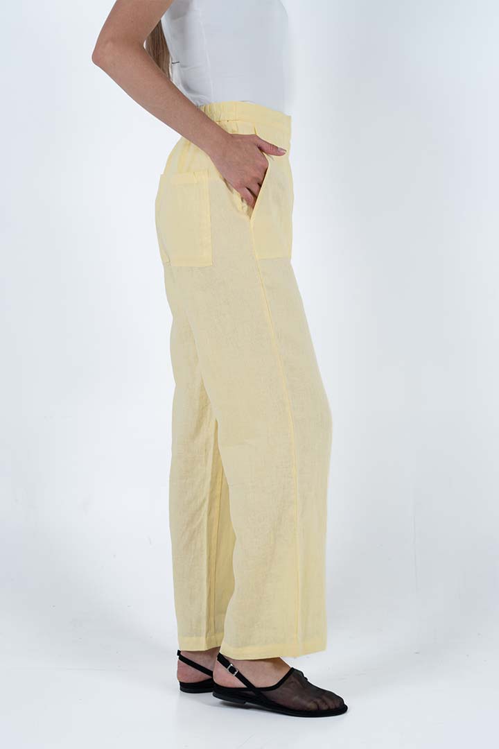 Picture of 100% Linen Trousers - Butter Yellow