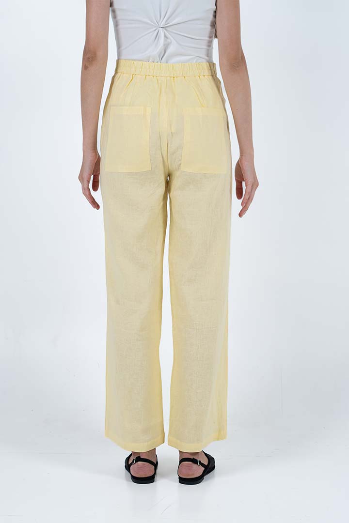 Picture of 100% Linen Trousers - Butter Yellow