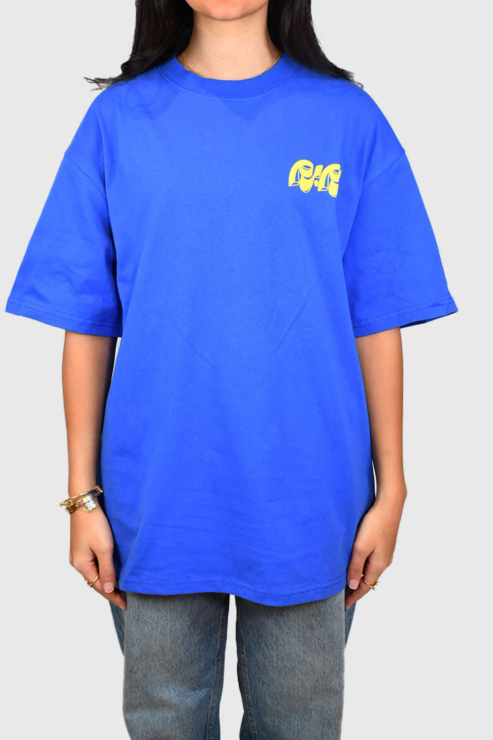 Picture of Bom Bom Oversized T-Shirt Yellow on Blue 