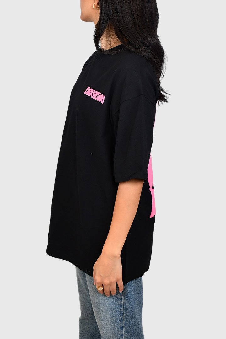 Picture of Nouma Tanoma Oversized T-Shirt Pink on Black