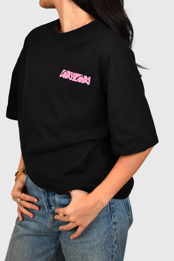 Picture of Nouma Tanoma Oversized T-Shirt Pink on Black