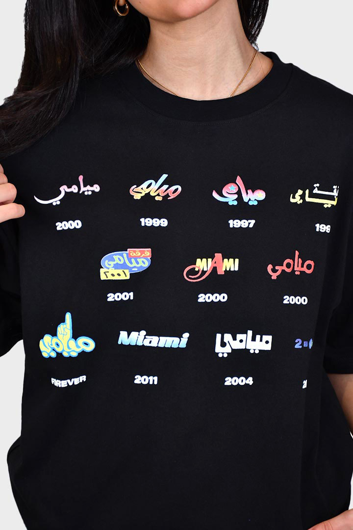 Picture of Miami Album Oversized T-Shirt Black